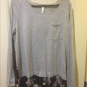 Gray and floral top